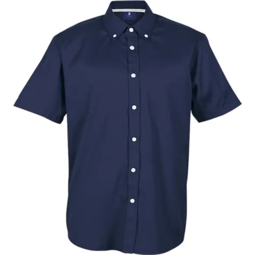 Mens Prime Cotton Lounge Short Sleeve Navy Front